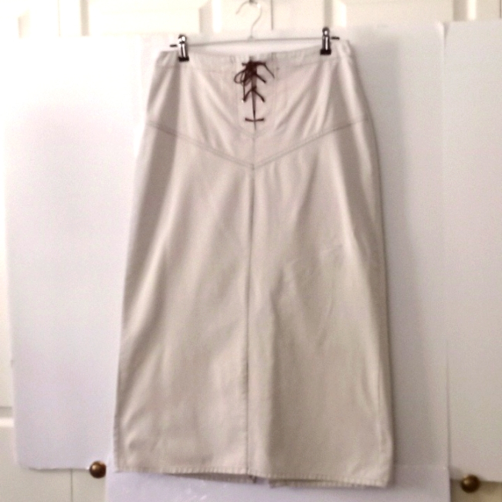 Of Khakis Vintage Women's long Midi Skirt - Size (L) - Beige
